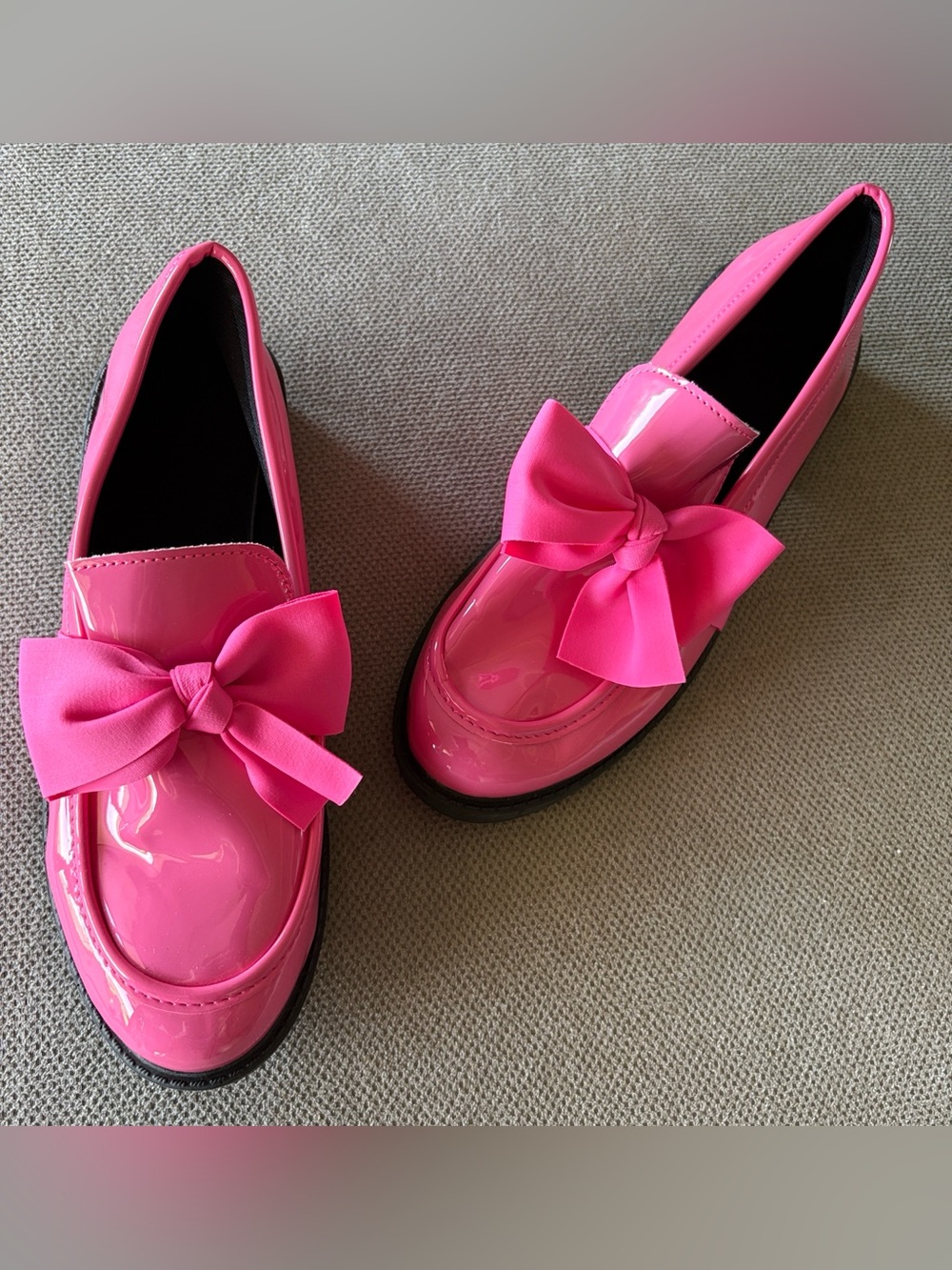 Hot Pink Patent Lug Sole Loafers - Like New